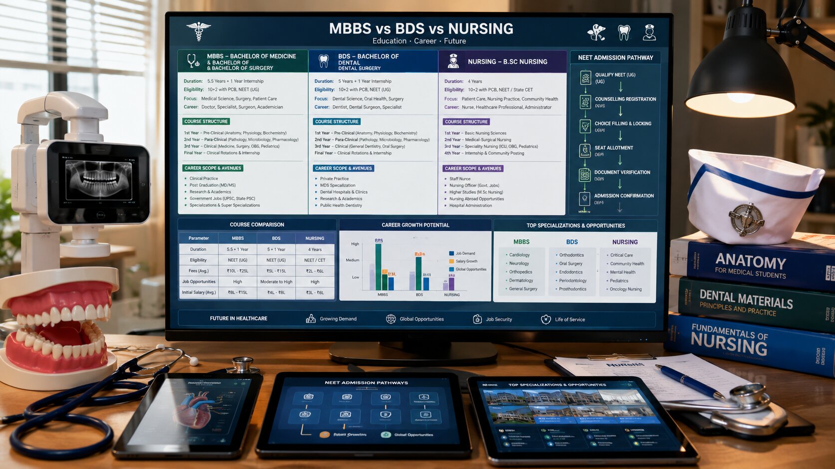 BSc Nursing vs MBBS vs BDS