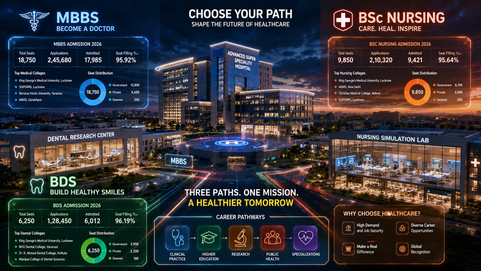 BSc Nursing vs MBBS vs BDS