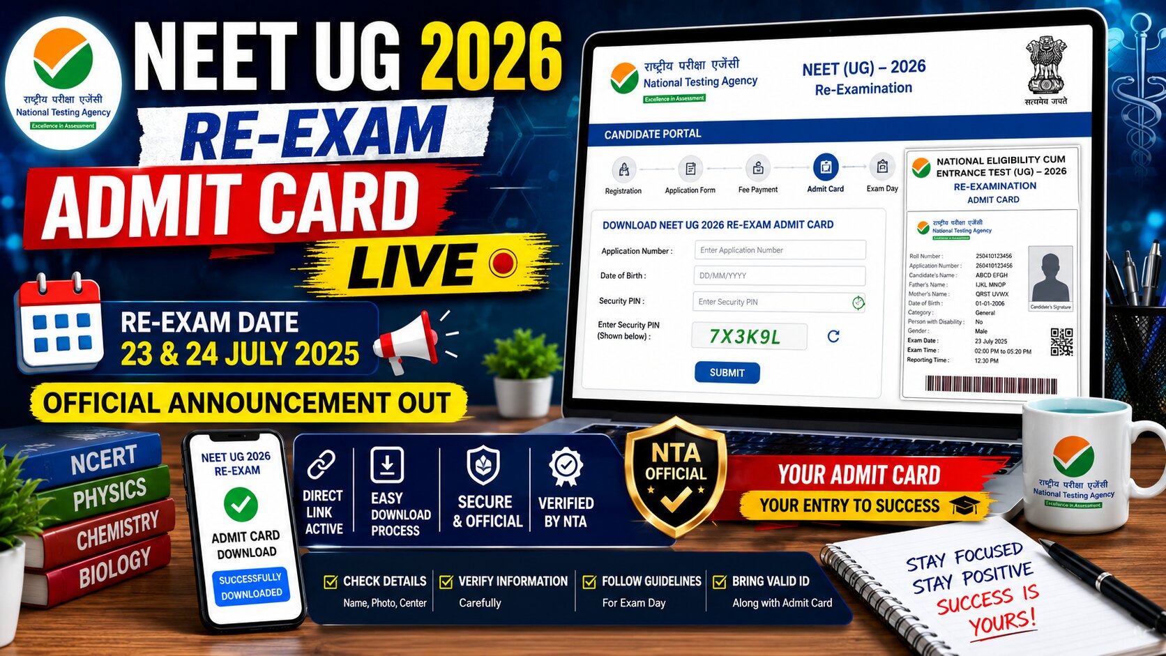 NEET UG 2026 Re-Exam Admit Card