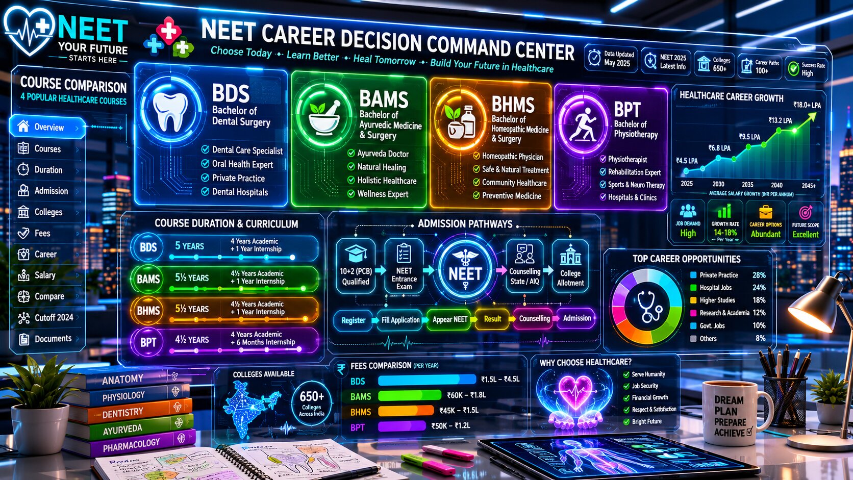 BDS vs BAMS vs BHMS vs BPT