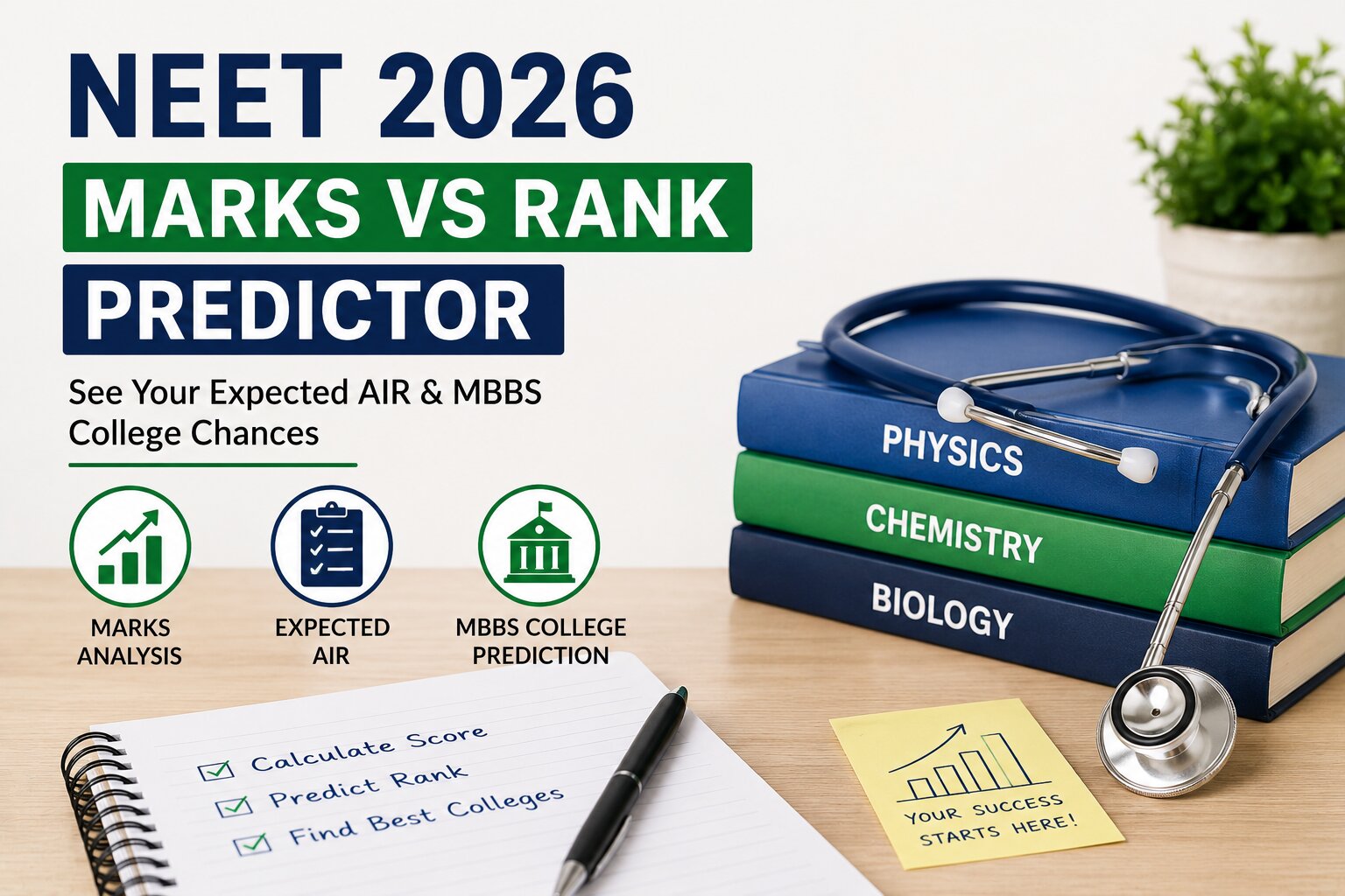 NEET 2026 Marks vs Rank Predictor