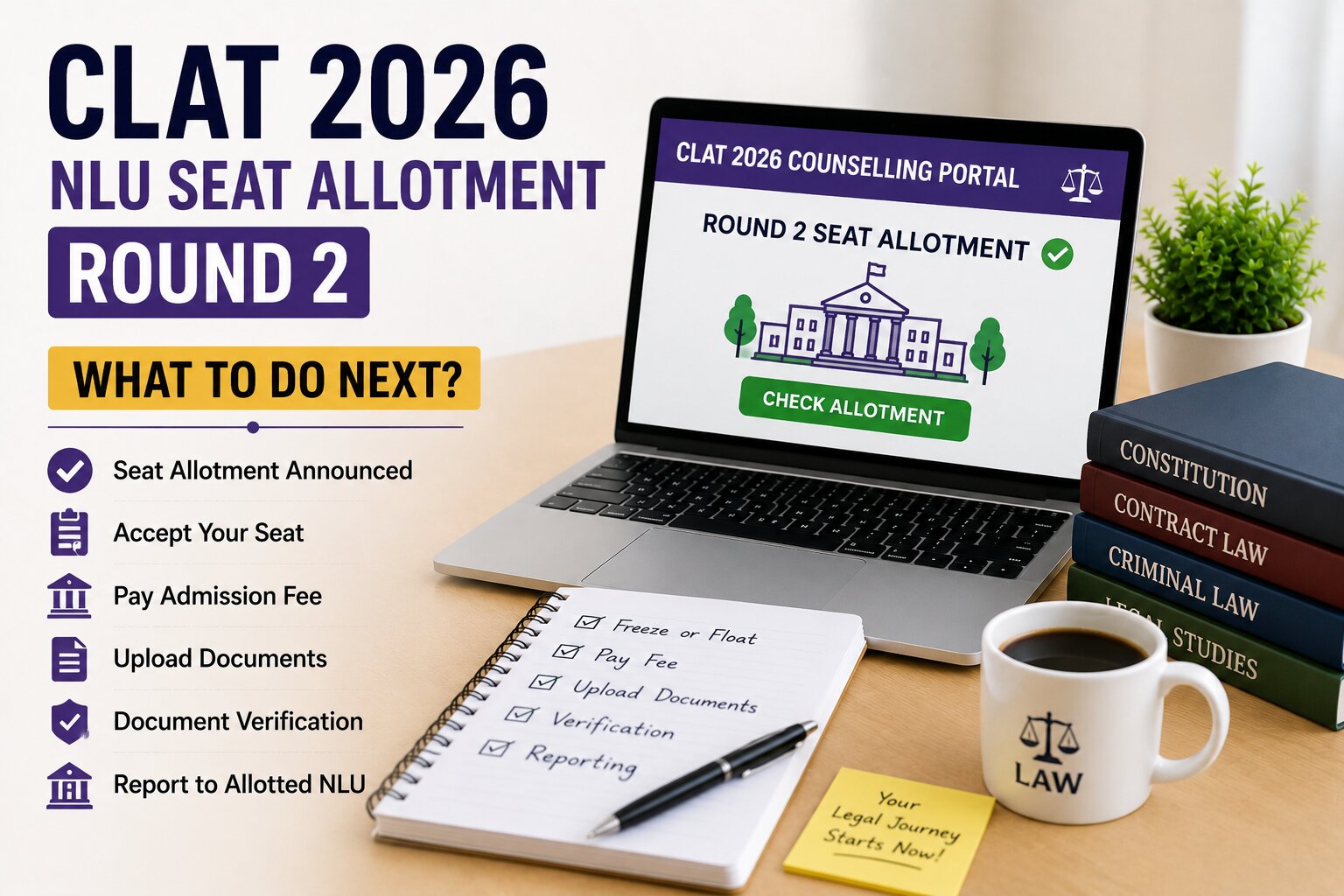 CLAT 2026 NLU seat allotment round 2