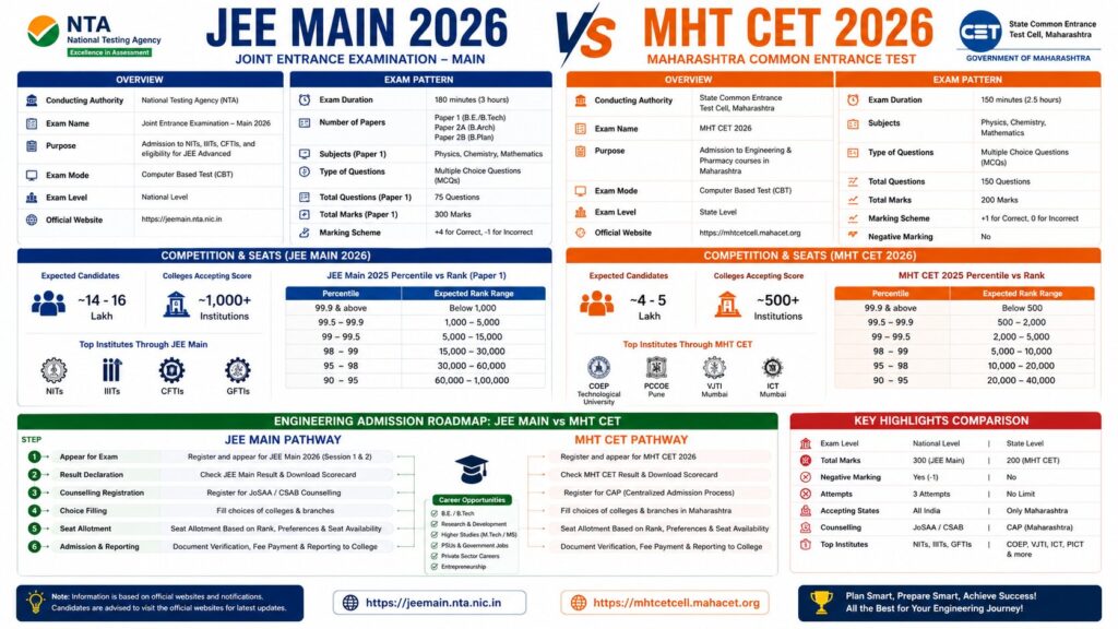 JEE Main vs MHT CET