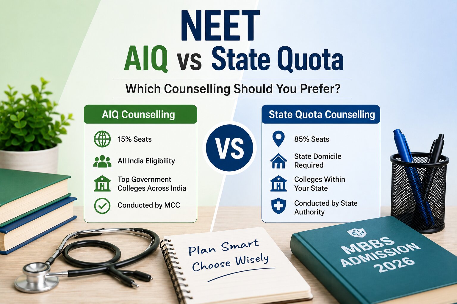 NEET AIQ vs State Quota