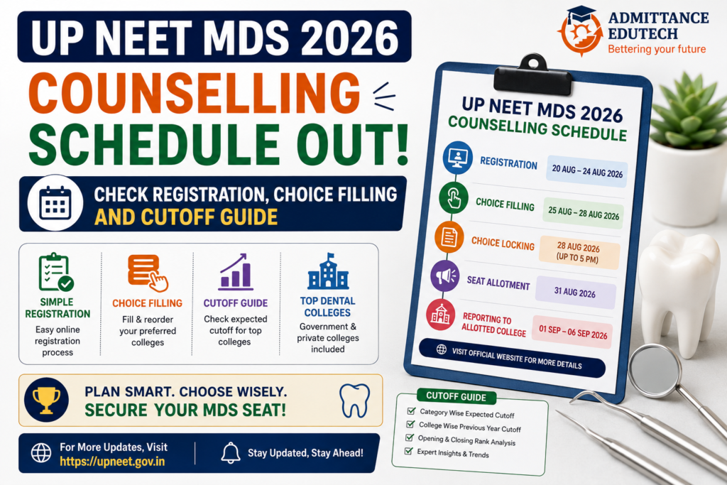 UP MDS counselling schedule out