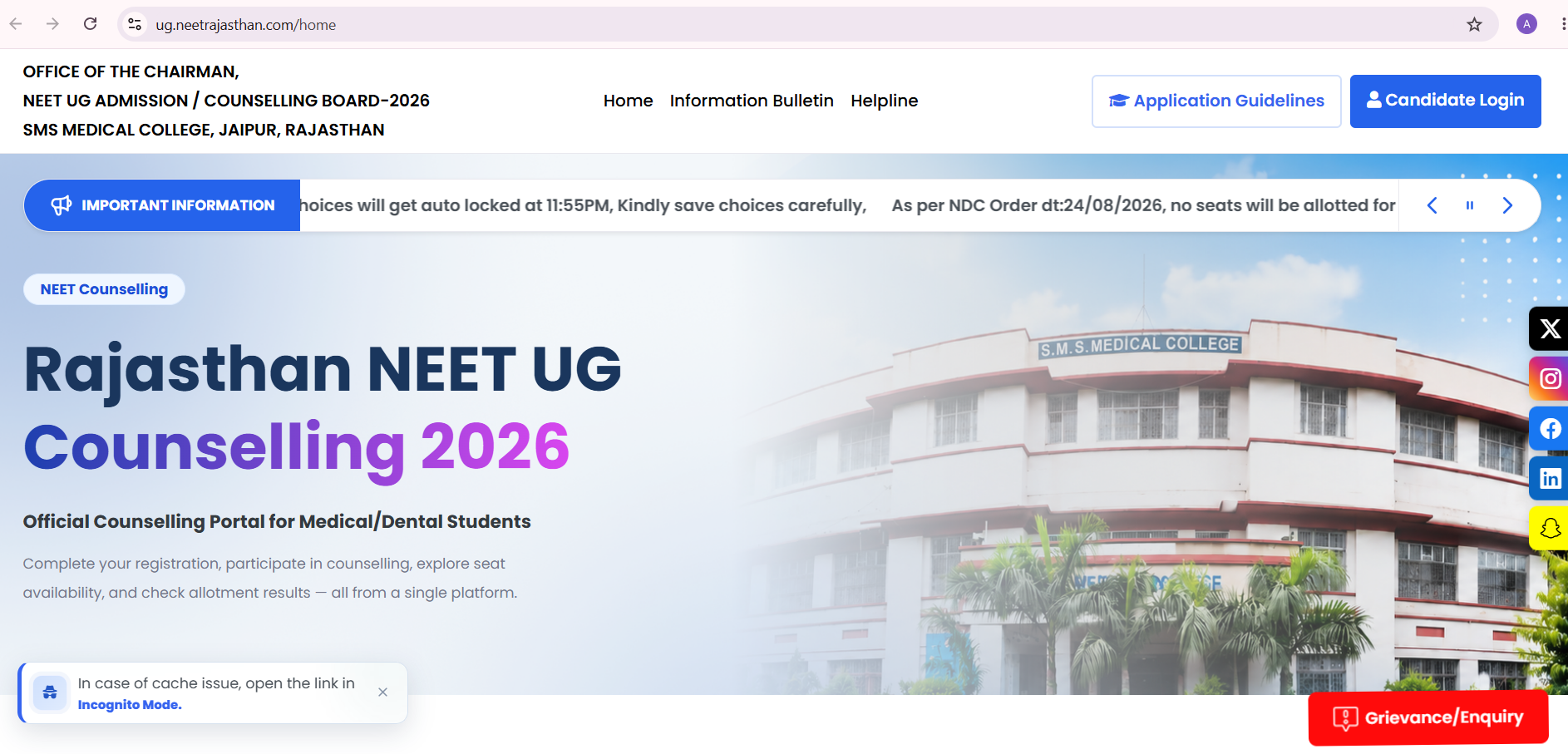 Rajasthan NEET UG 2026 Round 1 Allotment Releasing Aug 29: Direct Link, College Wise Cutoffs, Seat Matrix, and Reporting Guide