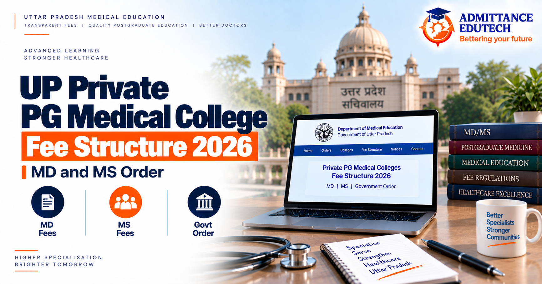 UP Private PG Medical College Fee Structure 2026: MD and MS Order