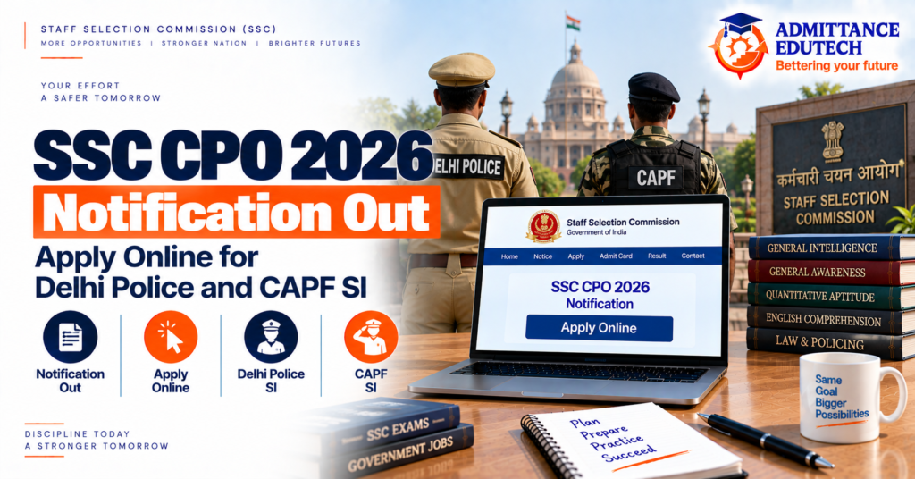 SSC CPO 2026 Notification Out: Apply Online for Delhi Police and CAPF SI