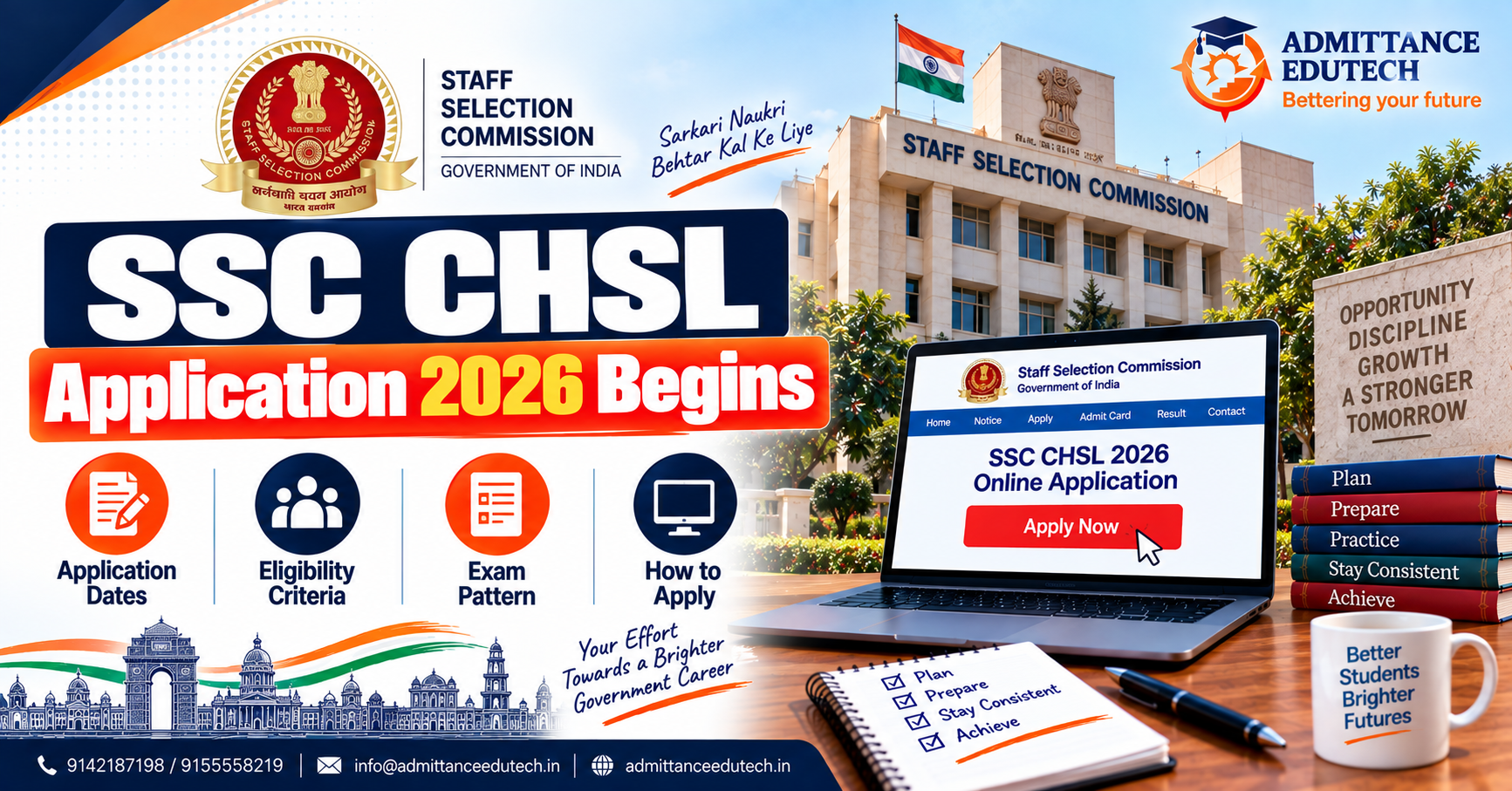 SSC CHSL Application 2026 Begins for 2536 Vacancies: Notification Out, Apply Online Link, Eligibility, Exam Pattern, and Salary Structure