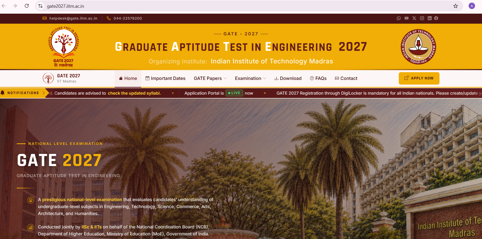 GATE 2027 Registration and DigiLocker Process: GOAPS Portal Live, Mandatory Verification Steps, Required Documents and Application Guidelines