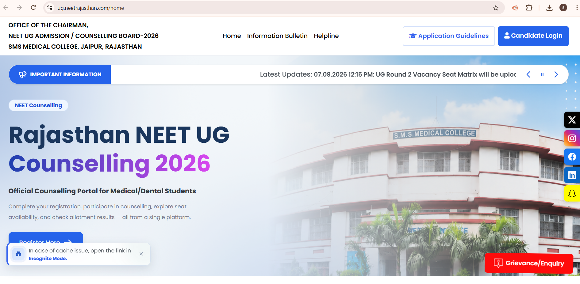 Rajasthan NEET UG Round 2 Choice Filling: Dates, Merit List, RajMES Seat Matrix, and Step-by-Step Locking Guide