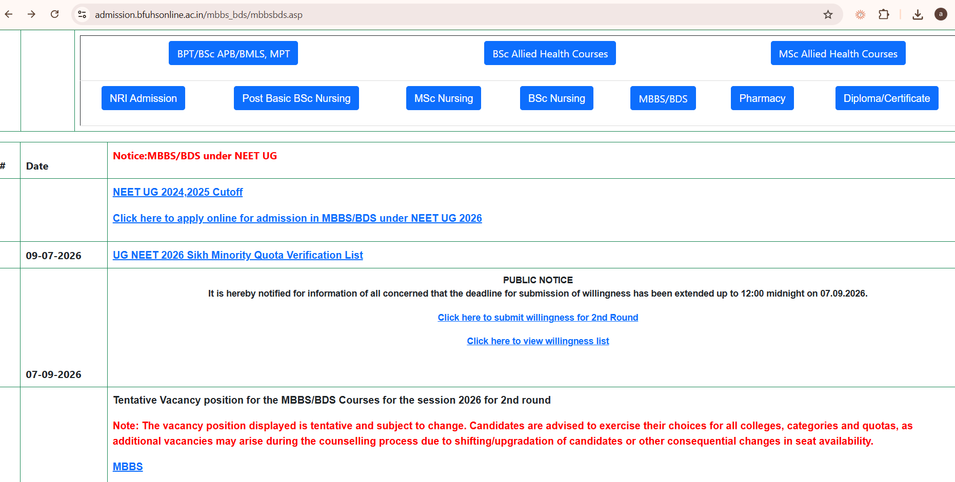 Punjab NEET UG Round 2 Choice Filling: Schedule, Provisional Merit List, Seat Matrix, and BFUHS Locking Guide