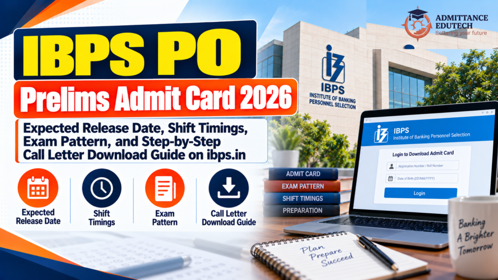 IBPS PO Prelims Admit Card 2026: Expected Release Date, Shift Timings, Exam Pattern, and Step-by-Step Call Letter Download Guide on ibps.in
