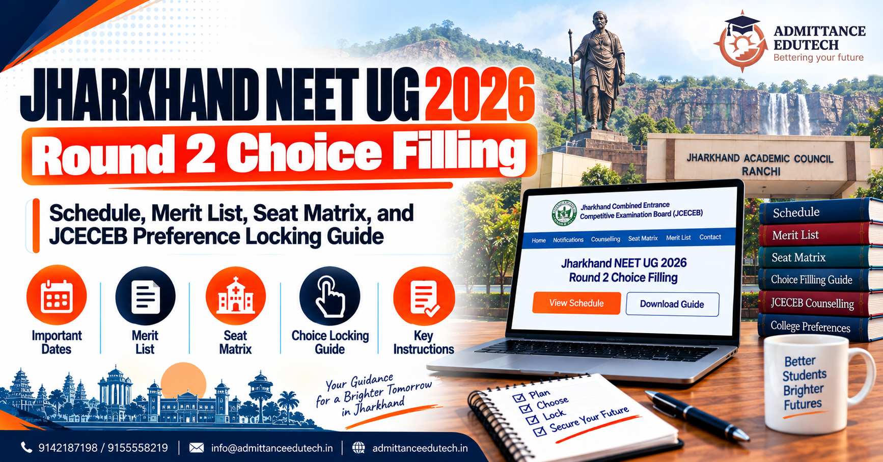 Jharkhand NEET UG Round 2 Choice Filling: Schedule, Merit List, Seat Matrix, and JCECEB Preference Locking Guide