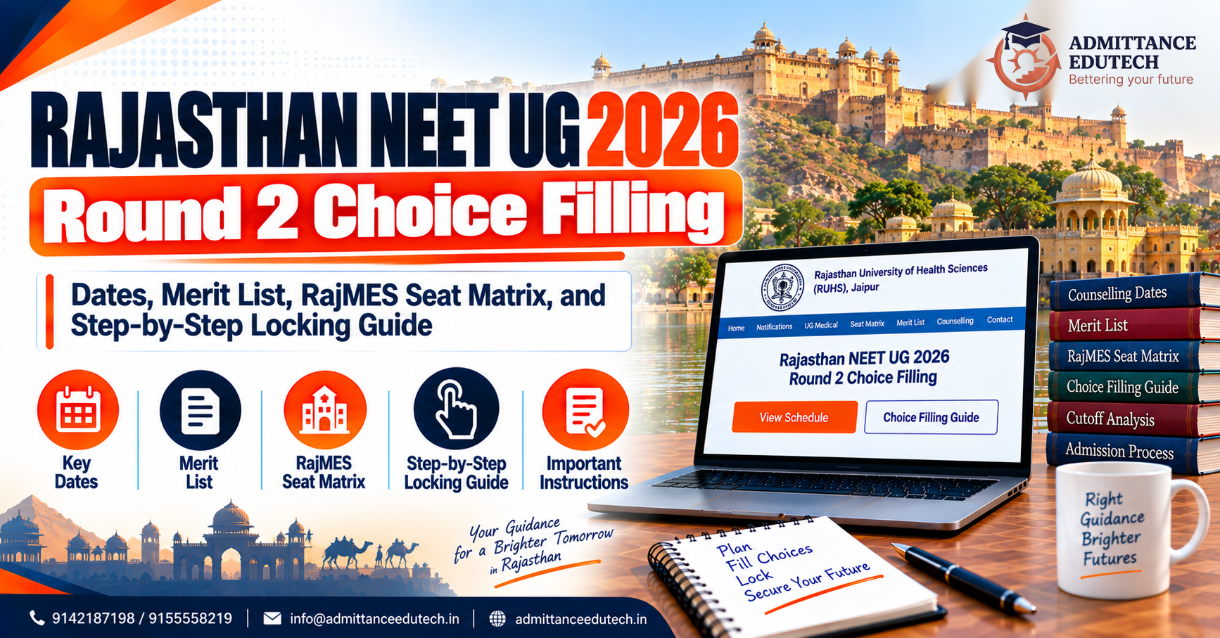 Rajasthan NEET UG Round 2 Choice Filling: Dates, Merit List, RajMES Seat Matrix, and Step-by-Step Locking Guide