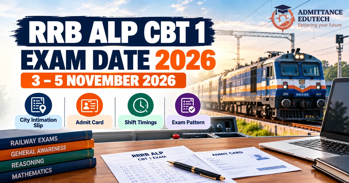 RRB ALP CBT 1 Exam Date 2026: City Intimation Slip, Admit Card Download, Shift Timings, and Exam Pattern