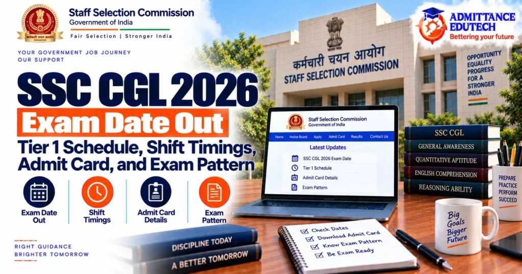 SSC CGL 2026 Exam Date Out: Tier 1 Schedule, Shift Timings, Admit Card, and Exam Pattern