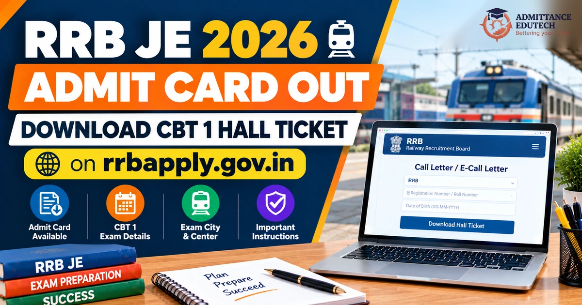RRB JE Admit Card 2026 Out: Download CBT 1 Hall Ticket on rrbapply.gov.in