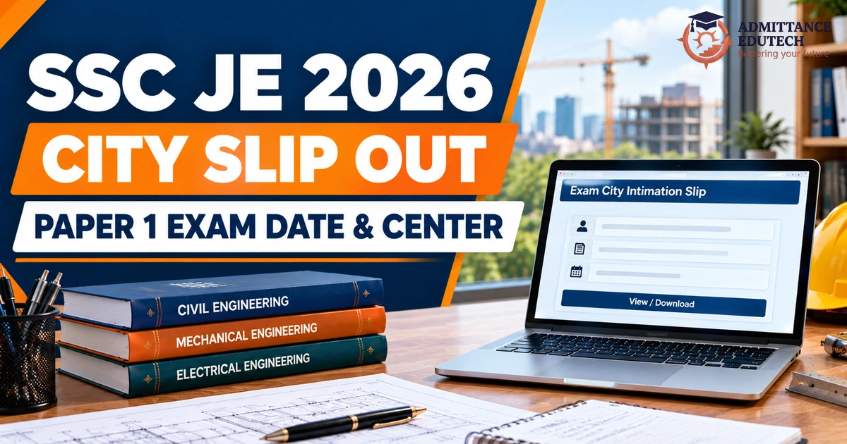 SSC JE 2026 City Slip Out: Check Paper 1 Exam Date and Center on ssc.gov.in